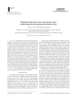 Mechanical dispersion of clay from soil into water: readily