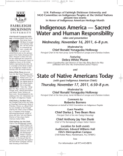 Indigenous America &mdash; Sacred Water and Human
