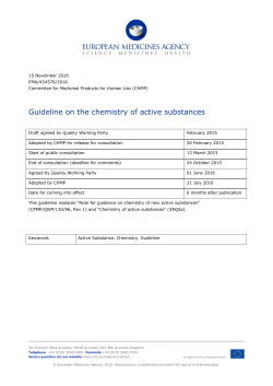 Guideline on the chemistry of active substances - EMA