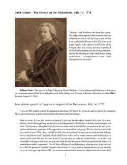 John Adams for the Declaration - God The Original Intent Website
