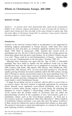 Efforts to Christianize Europe, 400-2000