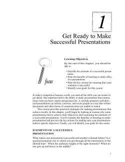 Get Ready to Make Successful Presentations