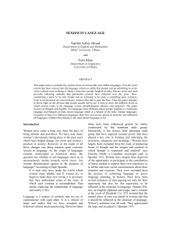 Sexism in Language - BRAC University Institutional Repository