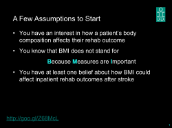 Presentation #1 - GTA Rehab Network