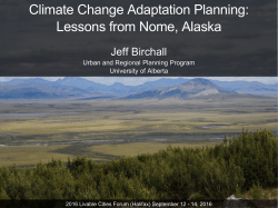 Climate Change Adaptation Planning: Lessons from Nome, Alaska