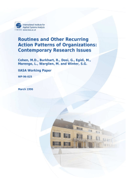 Routines and Other Recurring Action Patterns of Organizations