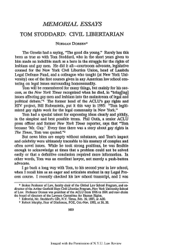 Tom Stoddard: Civil Libertarian - New York University Law Review