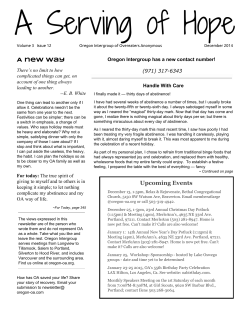 December 2014 Newsletter - Oregon Intergroup of Overeaters