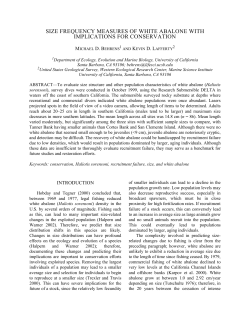 size frequency measures of white abalone with implications for