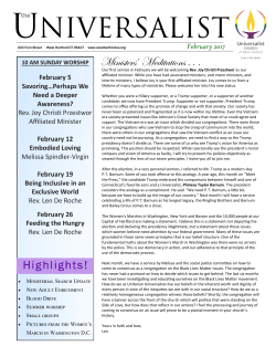 Ministers` Meditations - The Universalist Church of West Hartford