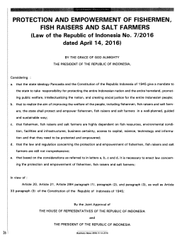 protection and empowerment of fishermen, fish raisers and salt