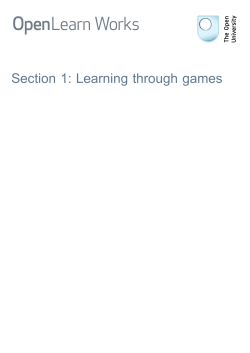 Section 1: Learning through games
