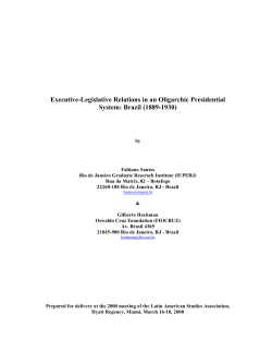 Executive-Legislative Relations in an Oligarchic