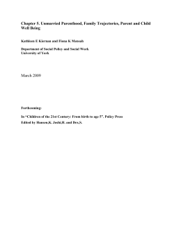 Partnership Instability and Child Well Being