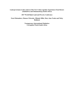 Land governance in the context of the New Urban Agenda
