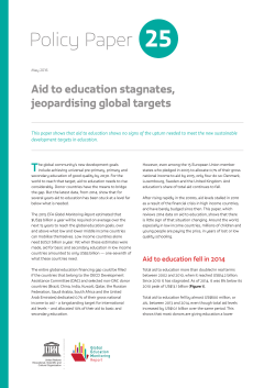 Aid to education stagnates, jeopardising global targets