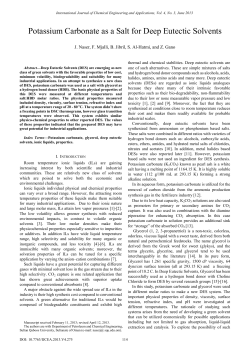 Potassium Carbonate as a Salt for Deep Eutectic Solvents