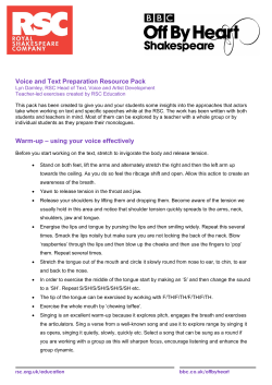 RSC Voice and Text Preparation Resource Pack