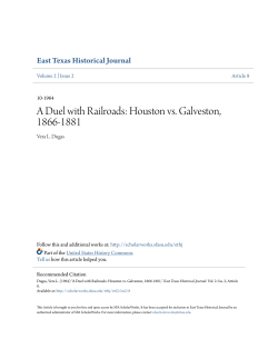 A Duel with Railroads: Houston vs. Galveston, 1866-1881