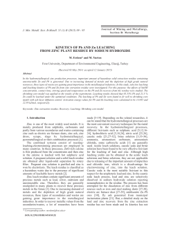 KINETICS OF Pb AND Zn LEACHING FROM ZINC PLANT RESIDUE