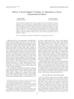 Effects of Social Support Visibility on Adjustment to Stress