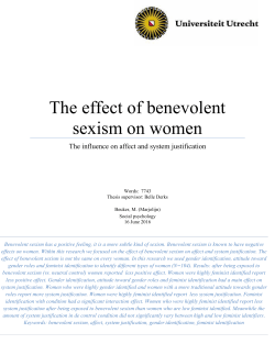 The effect of benevolent sexism on women