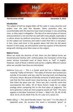 Hell - God`s Eternal Lake of Fire