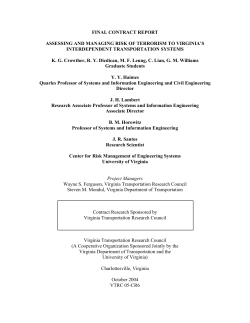 FINAL CONTRACT REPORT ASSESSING AND MANAGING RISK