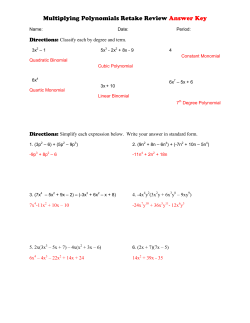 Classify each by degree and term. Simplify each expression below
