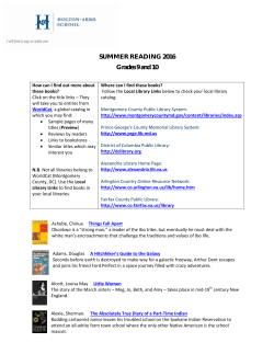 Summer Reading - Holton