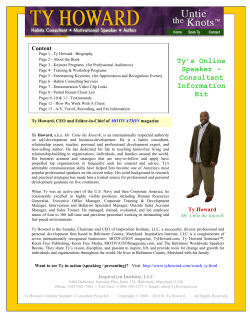 "Ty Howard`s - Speaker InfoPack"