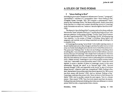 A Study of Two Poems: "since feeling is first"