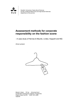 Assessment methods for corporate responsibility on the fashion scene