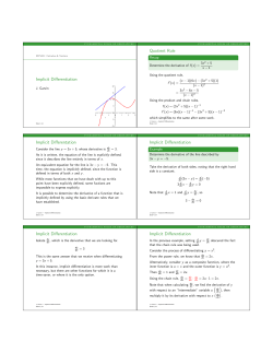 Implicit Differentiation Quotient Rule Implicit Differentation Implicit