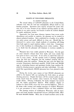 HABITS OF WISCONSIN PHEASANTS