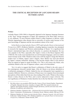 the critical reception of lafcadio hearn outside japan