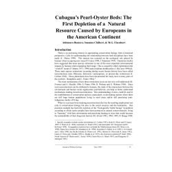 Cubagua`s Pearl-Oyster Beds - Journal of Political Ecology