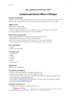 Lexington and Concord: Where it All Began