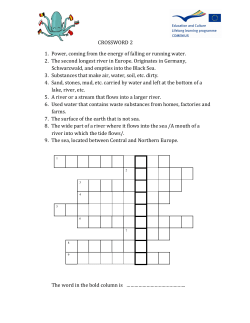 CROSSWORD 2 1. Power, coming from the energy of falling or