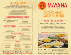 Mayana Menu - Mayana Mexican Kitchen