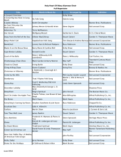 Holy Heart Of Mary Alumnae Choir Full Repertoire June 2014