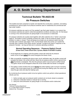 Air Pressure Switches Technical Bulletin TB-A023-06