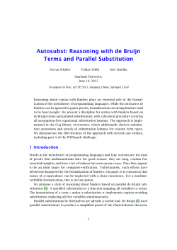 Autosubst: Reasoning with de Bruijn Terms and Parallel Substitution