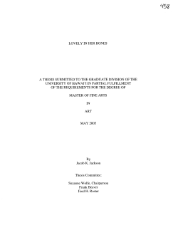 lovely in her bones a thesis submitted to the