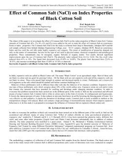 Effect of Common Salt (NaCl) on Index Properties of Black