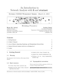 An Introduction to Network Analysis with R and statnet