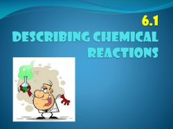 6.1 describing chemical reactions
