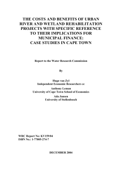 the costs and benefits of urban river and wetland rehabilitation