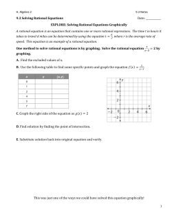 9.3 Solving Rational Equations