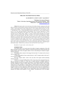 ORGANIC MATTER IN BANAT SOILS